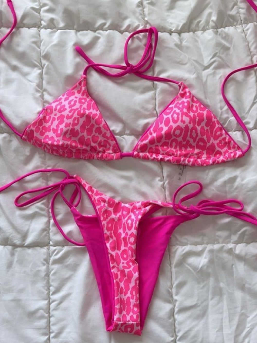 Kids Pink Leopard Print Tie-Side One Piece